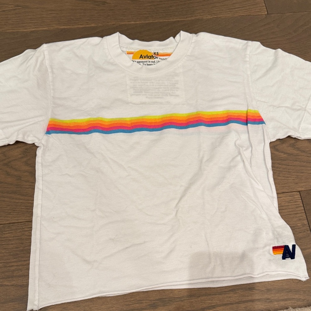 Aviator NationTee with rainbow stripe!